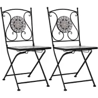 vidaXL Bistrostoelen mozaïek 2 st grijs