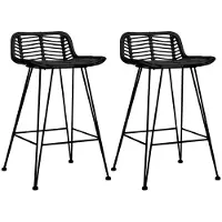 vidaXL Barstoelen 2 st rattan zwart