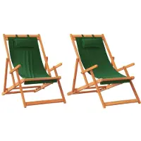 vidaXL Opklapbare stoelen, 2 stuks, groene stof
