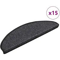 vidaXL Trapmatten zelfklevend 15st sisal-look 65x21x4cm antracietkleur