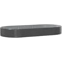 vidaXL Verhoogde tuinbak gegalvaniseerd staal 296x140x36 cm antraciet