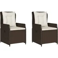 vidaXL Tuinstoelen 2 st verstelbaar poly rattan bruin