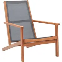 vidaXL Loungestoel massief eucalyptushout en textileen grijs