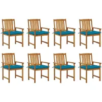 vidaXL Tuinstoelen 8 st met kussens massief acaciahout