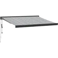 vidaXL Luifel uittrekbaar 3x2,5 m stof en aluminium antraciet en wit