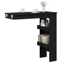 vidaXL Muur Bar Tafel 102 x 45 x 103,5 cm Bewerkt hout Zwart Eiken