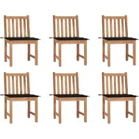 vidaXL Tuinstoelen 6 st met kussens massief teakhout