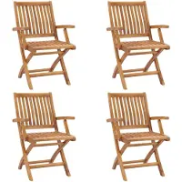 vidaXL Tuinstoelen 4 st inklapbaar massief teakhout