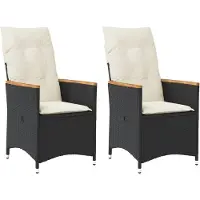 vidaXL Tuinstoelen 2 st verstelbaar met kussens poly rattan zwart