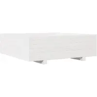 vidaXL Plantenbak 80x80x26,5 cm massief grenenhout wit