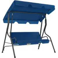 vidaXL Schommelbank 170x110x153 cm stof donkerblauw