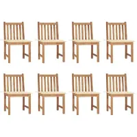 vidaXL Tuinstoelen 8 st met kussens massief teakhout