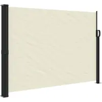 vidaXL Windscherm uittrekbaar 140x500 cm crèmekleurig