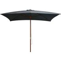 vidaXL Parasol met houten paal 200x300 cm antraciet