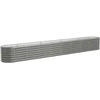 vidaXL Plantenbak 332x40x36 cm gegalvaniseerd staal grijs