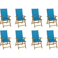 vidaXL Tuinstoelen 8 st inklapbaar met kussens massief acaciahout