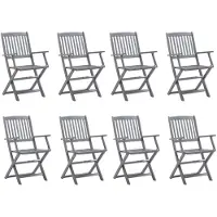 vidaXL Tuinstoelen 8 st inklapbaar massief acaciahout