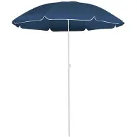 vidaXL Parasol met stalen paal 180 cm blauw