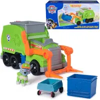 Spin Master : Crush N Roll Recycling Truck with Rocky Action Figure & Transforming Compacted Trash Vehicle Kids Toys for Boys & Girls Ages 3 and up