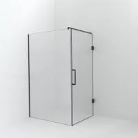Balmani Modular inloopdouche met deur: 130 x 200 cm met deur 100 cm, Helder glas, Brushed GunMetal profielen
