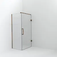 Balmani Modular inloopdouche met deur: 80 x 200 cm met deur 100 cm, Helder glas, Brushed Rosegold profielen
