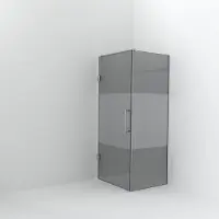 Balmani Modular inloopdouche met deur: 80 x 200 cm met deur 90 cm, Rookglas met matte strook met coating, Hoogglans chroom profielen