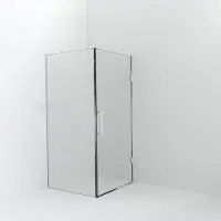 Balmani Modular inloopdouche met deur: 100 x 200 cm met deur 100 cm, Helder glas met coating, Mat witte profielen