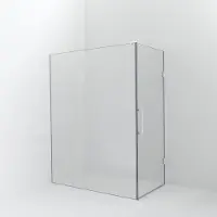 Balmani Modular inloopdouche met deur: 160 x 200 cm met deur 90 cm, Helder glas met coating, Mat witte profielen