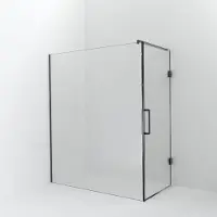 Balmani Modular inloopdouche met deur: 170 x 200 cm met deur 90 cm, Helder glas, Brushed GunMetal profielen