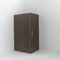 Balmani Modular inloopdouche met deur: 120 x 200 cm met deur 90 cm, Brons glas met coating, Brushed Champagne Gold profielen