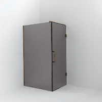 Balmani Modular inloopdouche met deur: 120 x 200 cm met deur 90 cm, Rookglas, Brushed Rosegold profielen