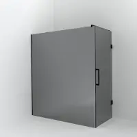 Balmani Modular inloopdouche met deur: 180 x 200 cm met deur 90 cm, Reflex spiegelglas met coating, Mat zwarte profielen