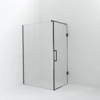 Balmani Modular inloopdouche met deur: 130 x 200 cm met deur 90 cm, Helder glas met coating, Brushed GunMetal profielen