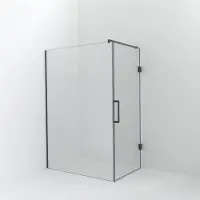 Balmani Modular inloopdouche met deur: 140 x 200 cm met deur 90 cm, Helder glas, Brushed GunMetal profielen