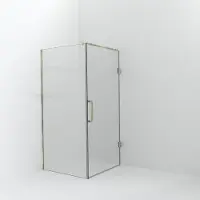 Balmani Modular inloopdouche met deur: 100 x 200 cm met deur 100 cm, Helder glas, Brushed Champagne Gold profielen