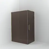 Balmani Modular inloopdouche met deur: 140 x 200 cm met deur 90 cm, Brons glas met coating, Brushed Champagne Gold profielen