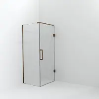 Balmani Modular inloopdouche met deur: 80 x 200 cm met deur 90 cm, Helder glas, Brushed Rosegold profielen