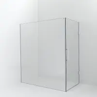 Balmani Modular inloopdouche met deur: 180 x 200 cm met deur 100 cm, Helder glas met coating, Mat witte profielen
