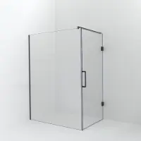 Balmani Modular inloopdouche met deur: 150 x 200 cm met deur 100 cm, Helder glas met coating, Brushed GunMetal profielen