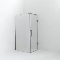 Balmani Modular inloopdouche met deur: 110 x 200 cm met deur 80 cm, Helder glas, Brushed Inox profielen