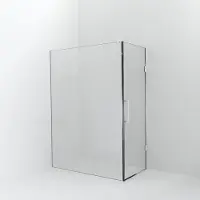 Balmani Modular inloopdouche met deur: 150 x 200 cm met deur 80 cm, Helder glas met coating, Mat witte profielen