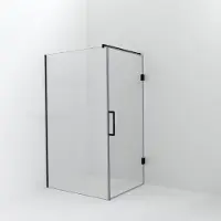 Balmani Modular inloopdouche met deur: 120 x 200 cm met deur 100 cm, Helder glas, Mat zwarte profielen