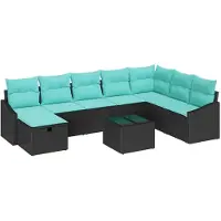 vidaXL Tuinset met 9 zitplaatsen, polyrotan