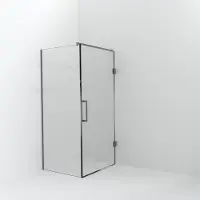 Balmani Modular inloopdouche met deur: 90 x 200 cm met deur 100 cm, Helder glas met coating, Brushed Inox profielen