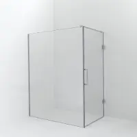 Balmani Modular inloopdouche met deur: 160 x 200 cm met deur 100 cm, Helder glas met coating, Hoogglans chroom profielen