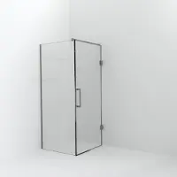 Balmani Modular inloopdouche met deur: 90 x 200 cm met deur 90 cm, Helder glas met coating, Brushed CoolMetal profielen