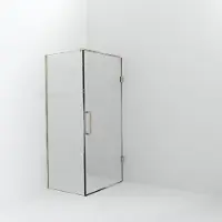 Balmani Modular inloopdouche met deur: 80 x 200 cm met deur 100 cm, Helder glas met coating, Brushed Champagne Gold profielen