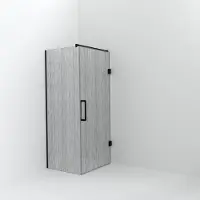 Balmani Modular inloopdouche met deur: 80 x 200 cm met deur 90 cm, Mikado, Mat zwarte profielen