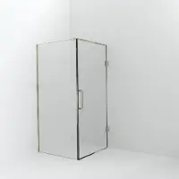 Balmani Modular inloopdouche met deur: 100 x 200 cm met deur 100 cm, Helder glas met coating, Brushed Champagne Gold profielen