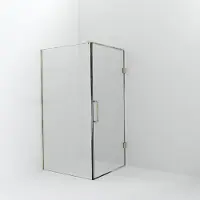 Balmani Modular inloopdouche met deur: 110 x 200 cm met deur 100 cm, Helder glas met coating, Brushed Champagne Gold profielen